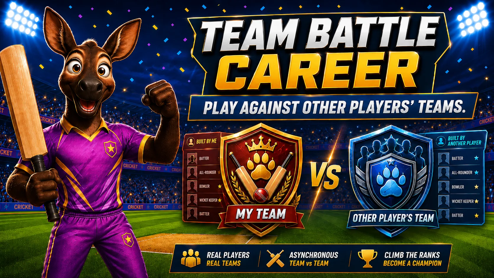 Dressed kangaroo captain ready for a team battle career
